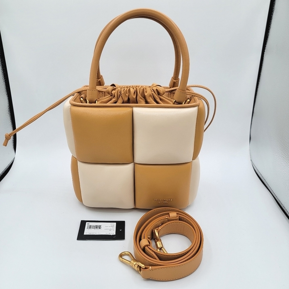 Kate Spade Boxxy Bag Camel & Cream NEW #2504